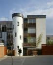 Appartment building mews entrance and stair tower 'marker'