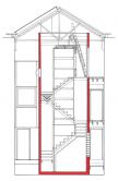 Cross-section through red tower