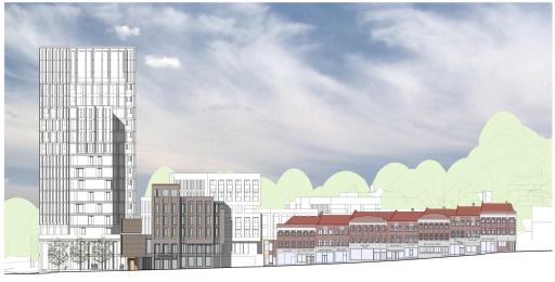 Russell Hill Road elevation