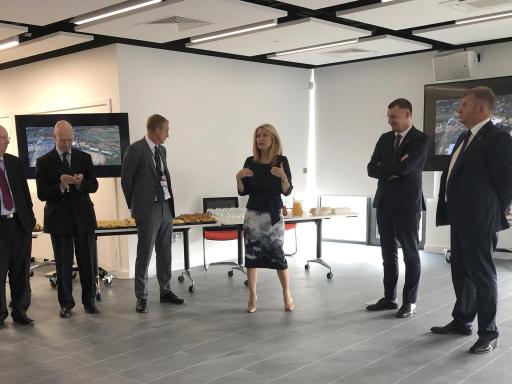 Housing Minister Esther McVey opens the new office 