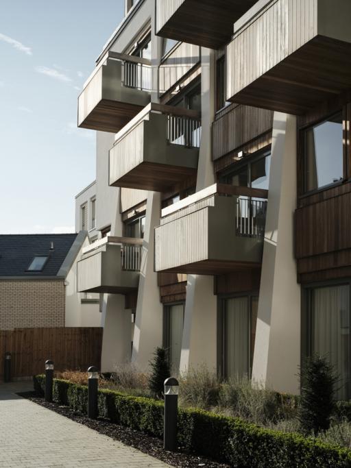 Staggered balconies at Latheram House